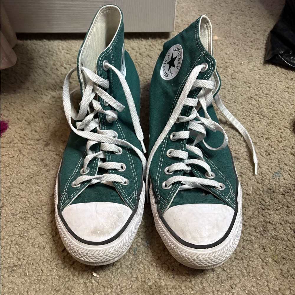 Converse High-Top Sneakers - Teal and White